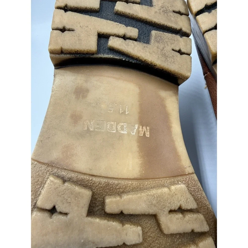 Steve Madden M Master Mens 11.5 Brown Chelsea Boots Pull On‎ Ankle